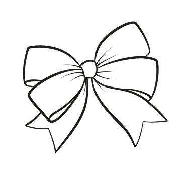 El çizimi karalama tarzı siyah beyaz logo. Bowknot hattı sanatı. Web grafik tasarımı için tasarım öğesi, poster dövmesi boyama sayfası sanat terapisi. Vektör illüstrasyonu