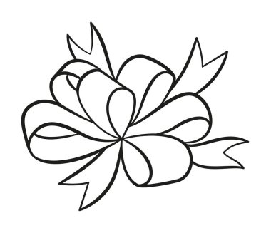 El çizimi karalama tarzı siyah beyaz logo. Bowknot hattı sanatı. Web grafik tasarımı için tasarım öğesi, poster dövmesi boyama sayfası sanat terapisi. Vektör illüstrasyonu