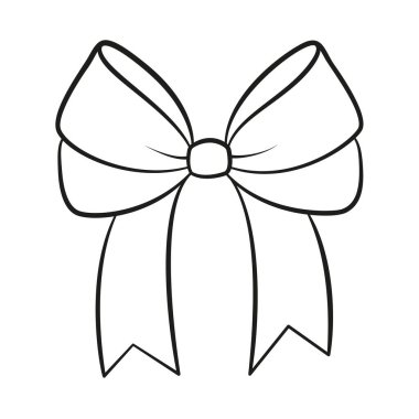 El çizimi karalama tarzı siyah beyaz logo. Bowknot hattı sanatı. Web grafik tasarımı için tasarım öğesi, poster dövmesi boyama sayfası sanat terapisi. Vektör illüstrasyonu