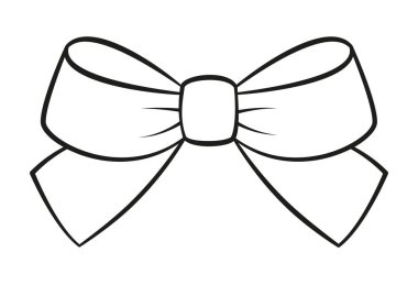 El çizimi karalama tarzı siyah beyaz logo. Bowknot hattı sanatı. Web grafik tasarımı için tasarım öğesi, poster dövmesi boyama sayfası sanat terapisi. Vektör illüstrasyonu