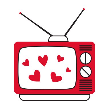 Çizgi film stilini seviyorum. El, modaya uygun düz stil aşk ikonu. Web grafik tasarım poster dövmesi için romantik sembol. Sevgililer günü tebrik kartı çizgisi sanat temsilcisi illüstrasyonu.