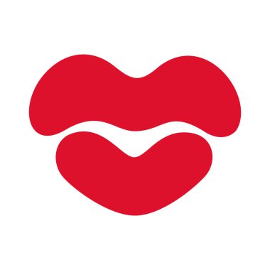 Kırmızı dudaklar karalama stili öper. El çizimi modaya uygun düz aşk ikonu. Web grafik tasarım poster dövmesi için aşkın romantik sembolü. Sevgililer günü tebrik kartı çizgisi sanat temsilciliği.