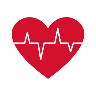 Kalp atışı çizgisi kalp ikonunda. Nabız Oranı konsepti karalama stili El moda düz stil aşk izole edilmiş Gündüz için aşk romantik sembolü Tebrik kartı çizgisi sanat temsilciliği