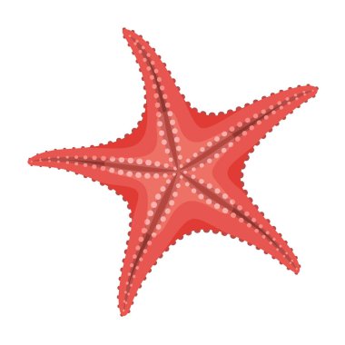 Kırmızı denizyıldızı ikonu. Deniz yıldızı El, düz stil deniz yıldızı ikonu çizdi. Echinoderm Sualtı Deniz Hayvanı. Web tasarımı için Yaz Vektörü illüstrasyonu, tebrik kartı, poster dövmesi