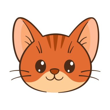 Kedi yavrusu iplikle oynuyor. Şirin zencefilli tekir kedicik. Düz stil Chibi kedisi. Temiz, basit tasarım. Çocuk kitapları, hikaye çizimleri, tebrik kartları, çıkartmalar, tişörtler, kupalar ve posterler için. 