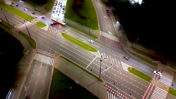 Aumento Del Tiro Del Drone Rivela Spettacolare Autostrada Elevata Convergenza — Video Stock