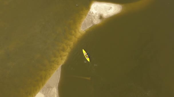 Rafting Sul Fiume Vista Sul Kayak Altezza Team Esploratori Che — Video Stock