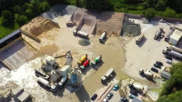 Construção Materiais Construção Sustentáveis Instalação Granel Cimento Concreto Materiais Granulados — Vídeo de Stock