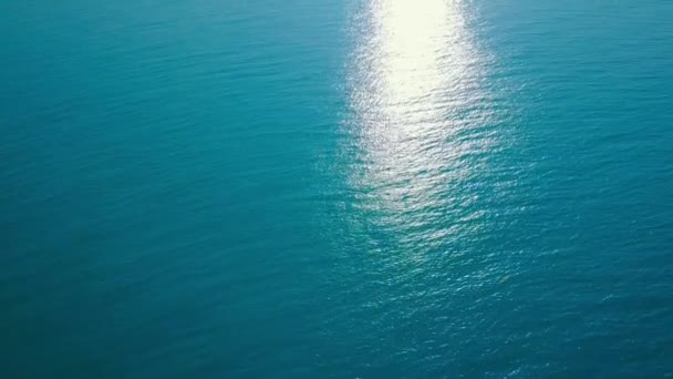 Landschap Zonsondergang Boven Zee Uitzicht Vanuit Lucht Geweldige Zonsondergang Met — Stockvideo