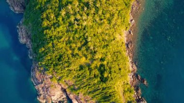 Flying over the beautiful Haad Salad Beach, Island Koh Phangan, Thailand