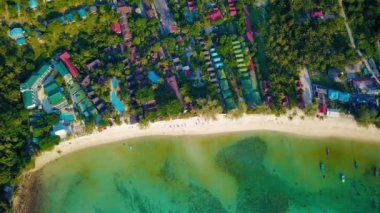 Flying over the beautiful Haad Salad Beach, Island Koh Phangan, Thailand