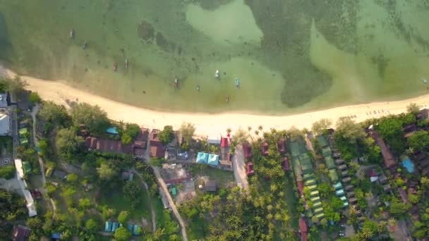 Aerial Drone Push Forward Shot Salad Beach Koh Phangan Thailand — Stock video