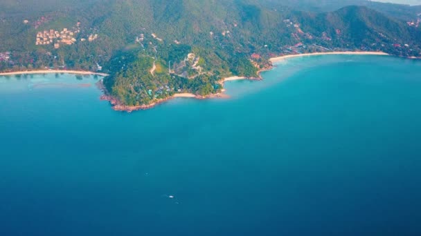 Aerial Drone Push Forward Shot Salad Beach Koh Phangan Thailand — Video