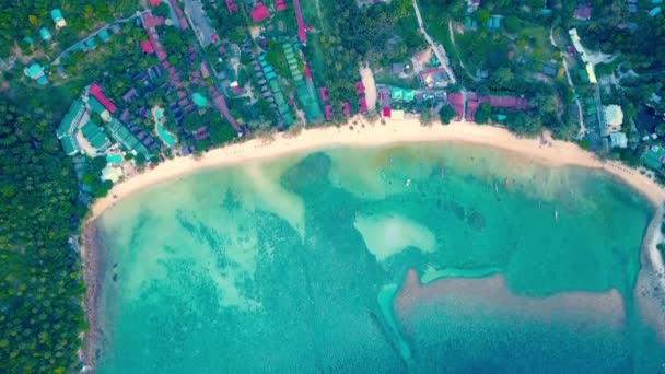 Aerial Drone Push Forward Shot Salad Beach Koh Phangan Thailand — Stockvideo