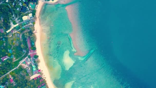 Aerial Drone Push Forward Shot Salad Beach Koh Phangan Thailand — Vídeo de Stock