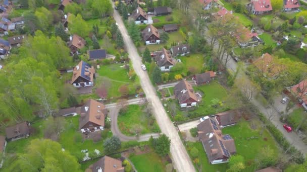 Luchtfoto Van Het Dorp Huizen Residentiële Drone Boven Uitzicht Zomer — Stockvideo