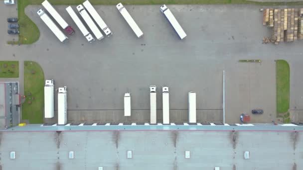 Вид Воздуха Товарный Склад Логистический Центр Промышленной Зоне Города Сверху — стоковое видео
