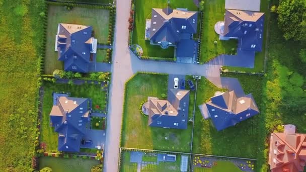 Photo Aérienne Village Maisons Résidentiel Drone Dessus Vue Été Blue — Video