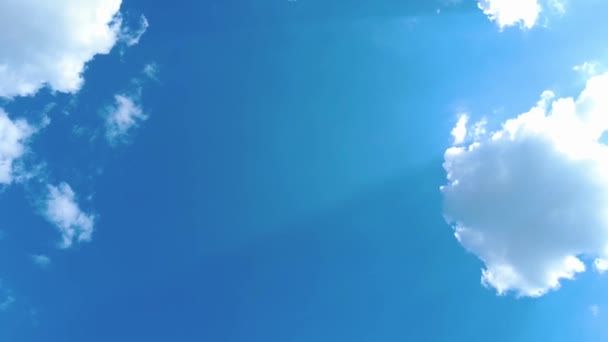 Sky Time Lapse Clouds Blue Sunny Sky Loop White Clouds — Stock videók