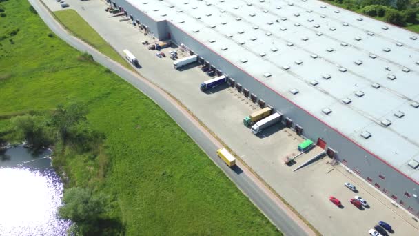 Veduta Aerea Del Centro Distribuzione Foto Drone Della Zona Logistica — Video Stock