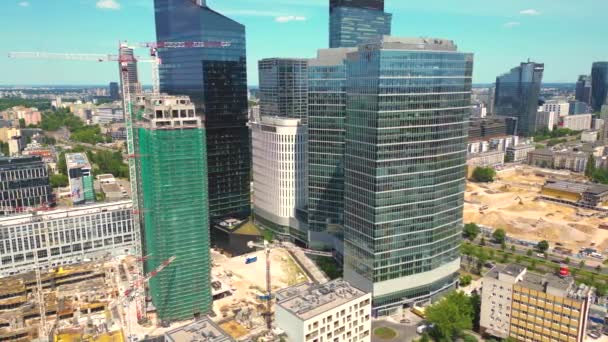 Nowoczesne Miasto Wysoki Wieżowiec Budynków Aerial Drone View Financial District — Wideo stockowe