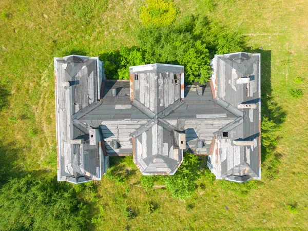 Aerial Photo Village Houses Residential Drone View Summer Blue Sky — Stock Photo, Image
