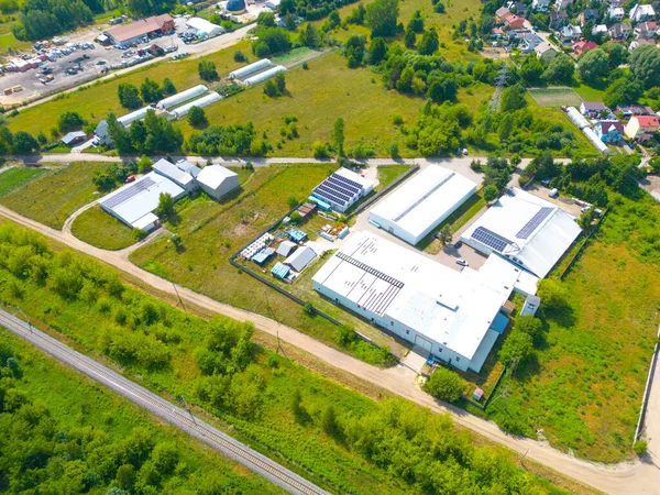 Luchtfoto Van Distributiecentrum Drone Foto Van Industriële Logistieke Zone Nieuw — Stockfoto
