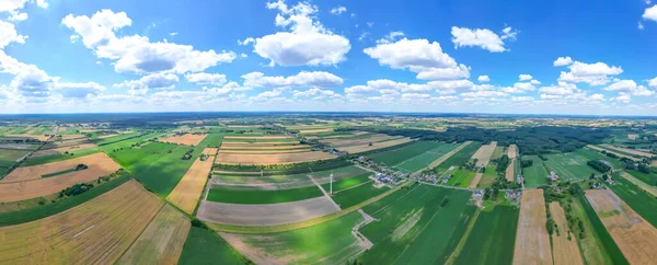 Αεροφωτογραφία Των Βοσκοτόπων Και Των Γεωργικών Εκτάσεων Όμορφη Γαλλική Ύπαιθρο — Φωτογραφία Αρχείου