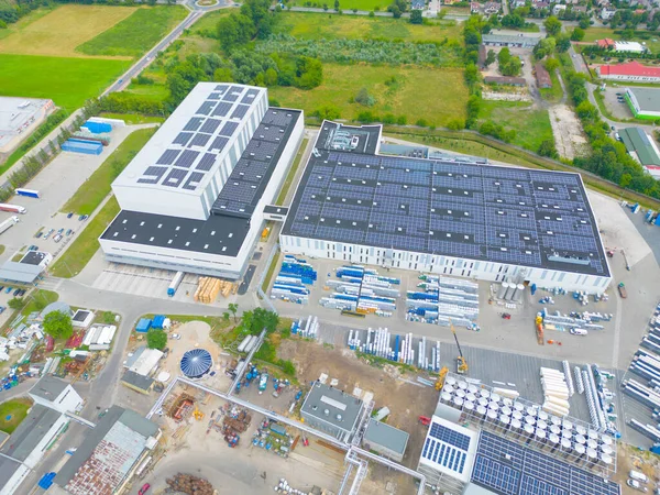 Industrie Faible Empreinte Carbone Entrepôts Industriels Avec Panneaux Solaires Sur Image En Vente