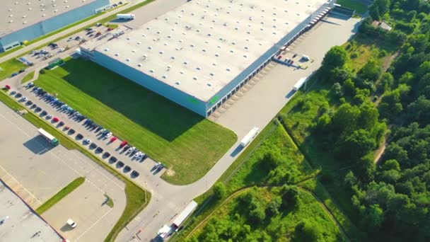 Vista Aerea Magazzini Fabbrica Industriale Centro Logistico Dall Alto Vista — Video Stock