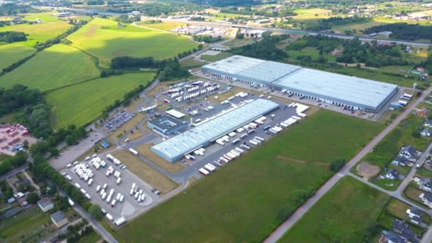 Aerial View Warehouse Storages Industrial Factory Logistics Center Aerial View — Stock Video