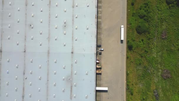 Vista Aérea Almacenes Almacén Fábrica Industrial Centro Logístico Desde Arriba — Vídeo de stock