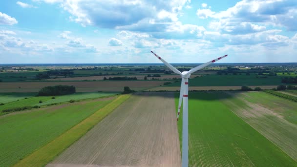 Panoramatický Výhled Větrnou Farmu Nebo Větrný Park Vysokými Větrnými Turbínami — Stock video