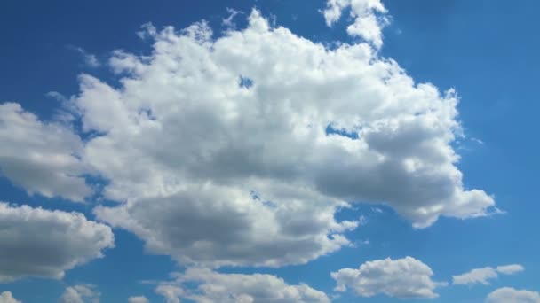 Вид Воздуха Мощную Ветряную Электростанцию Производства Энергии Красивом Облачном Небе — стоковое видео