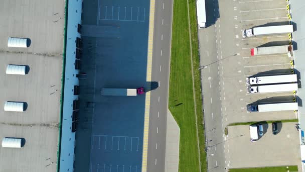 Flygfoto Distributionscentrum Drönare Foto Industriell Logistikzon Super Modern Logistikcenter Full — Stockvideo