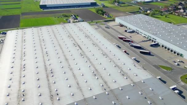 Vista Aérea Del Centro Distribución Foto Del Dron Zona Logística — Vídeo de stock