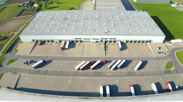 Letecký Pohled Distribuční Centrum Bezpilotní Foto Průmyslové Logistické Zóny Nové — Stock video