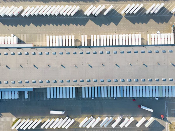 Vue Aérienne Entrepôt Marchandises Centre Logistique Dans Zone Industrielle Ville — Photo