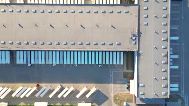 Вид Воздуха Товарный Склад Логистический Центр Промышленной Зоне Города Сверху — стоковое видео