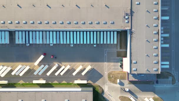 Αεροφωτογραφία Της Αποθήκης Εμπορευμάτων Logistics Κέντρο Στη Βιομηχανική Ζώνη Της — Αρχείο Βίντεο