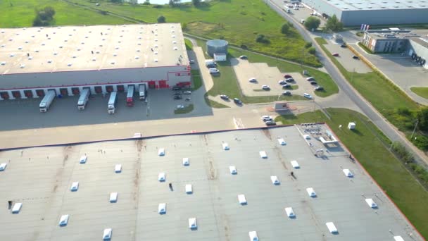 Vista Aerea Magazzini Fabbrica Industriale Centro Logistico Dall Alto Vista — Video Stock