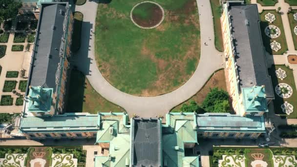 Varşova Daki Kraliyet Sarayının Havadan Görünüşü Polonya Wilanow Sarayı Kraliyet — Stok video