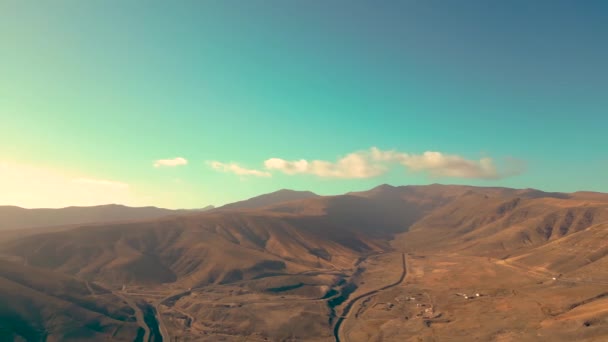Geweldig Esquinzo Strand Met Eindeloze Horizon Vulkanische Heuvels Achtergrond Atlantische — Stockvideo