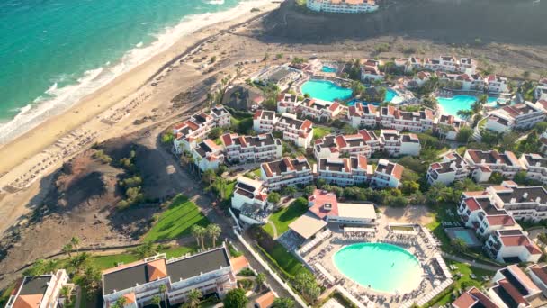 Flyfoto Luksushotell Langs Kysten Hotel Princess Fuerteventura Kanariøyene Spania Fantastisk – stockvideo