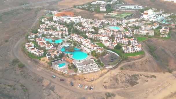 Vista Aérea Hotel Luxo Longo Costa Hotel Princess Fuerteventura Ilhas — Vídeo de Stock