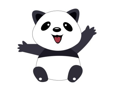 Bir panda vektör ürünü, parti dekorasyonu ve dijital sanat..