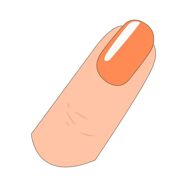 Turuncu ojeli şirin bir insan parmağı.