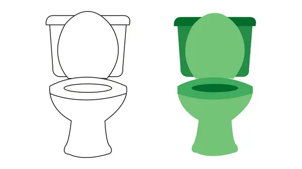 Açık Koltuk Taslak Vektörlü Tuvalet simgeleri
