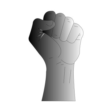 Kaldırılmış el yumrukları Minimalist vektör çizimi