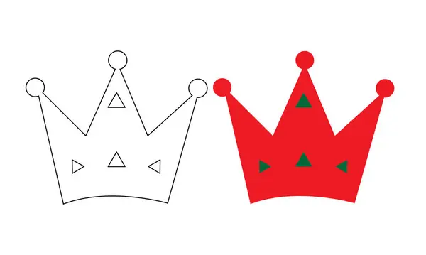 Tacın iki versiyonu olan çocuklar için basit ve zarif bir taç boyama sayfası